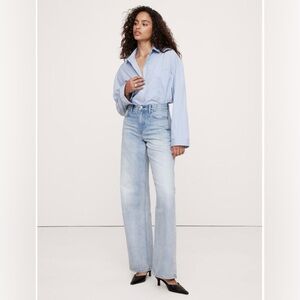 Banana Republic High Rise Rigid Wide Leg Jeans Light Wash Size 25/0